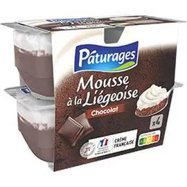 Mousse à la Liégeoise chocolat (4x80g)