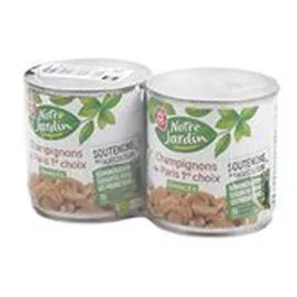 MARQUE REPÈRE, NOTRE JARDIN Champignons Paris Emincés 2x115g