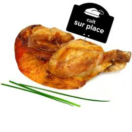 Démi poulet blanc de Loué rôti (l'unité)