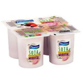 Spécialité végétale fruits rouges avec morceaux au soja (4x100g)