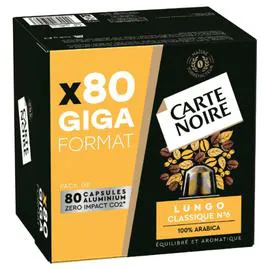 Café capsules Compatibles Nespresso lungo (x80)
