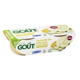 Plat bébé dès 8 mois écrasé de chou-fleur pomme de terre et colin d'Alaska Bio (2x190g)