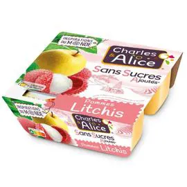 Spécialité pommes litchis sans sucres ajoutés (4x97g)
