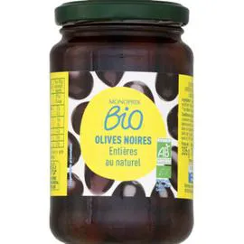 MONOPRIX BIO Olives noires entières au naturel bio 210g