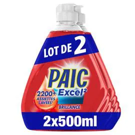 Excel 2 Liquide vaisselle main brillance (2x500ml)