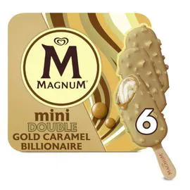 MAGNUM Glace Mini Bâtonnet Double Gold Caramel Billionaire 6x47g