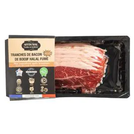 Bacon boeuf fumé supérieur crispy Halal (160g)