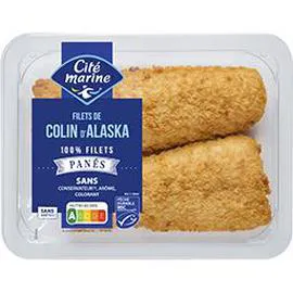 CITÉ MARINE Filets de colin d'Alaska 100% filets panés 220g