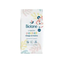 BIOLANE Lingettes bébé Pocket visage & mains x20 