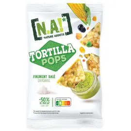 Biscuits apéritifs tortilla pops finement salé (80g)