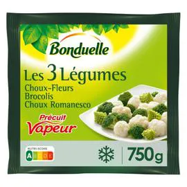 BONDUELLE Choux-fleurs, choux romanesco et brocolis précuits à la vapeur 750g