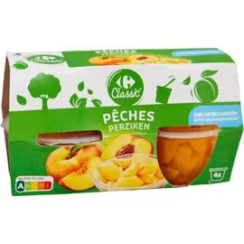 Fruits au sirop pêches s/sucres ajoutés (4x70g)