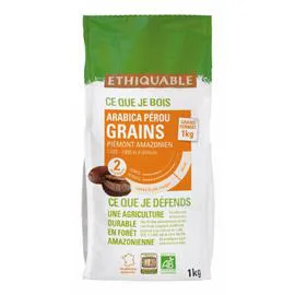 Café en grains pur arabica Pérou Bio (1kg)