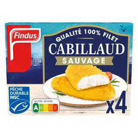 FINDUS Poisson pané filets cabillaud msc 400g
