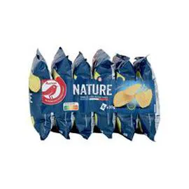 AUCHAN Chips ondulées extra craquantes nature - sachets individuels 6x30g