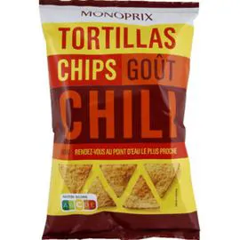 MONOPRIX Tortillas chips goût chili 150g