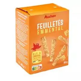 AUCHAN Feuilletés à l'emmental 85g
