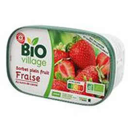 MARQUE REPÈRE, BIO VILLAGE Bac Sorbet Fraise Bio 585g