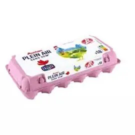 Oeufs de poules élevées en plein air sans OGM Label Rouge (x18)