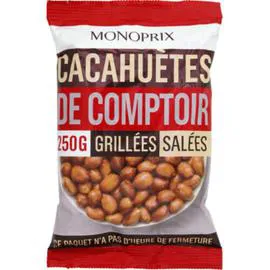 MONOPRIX Cacahuètes de comptoir grillées et salées 250g