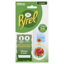 PYREL Piège à Mouches Stickers Fenêtres - Sans Insecticides x6