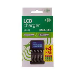 Chargeur 6H LCD + 4 piles AA2400 RTU (l'unité)