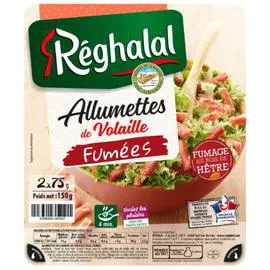 RÉGHALAL Allumettes de volaille fumé au bois de hêtre 150g