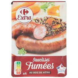 CARREFOUR EXTRA Saucisses fumées 400g