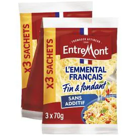 ENTREMONT Fromage Râpé Emmental 3x70g