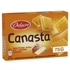 Canastra gaufrettes fourrées au fromage saveur jambon fumé (75g)