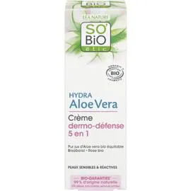 Crème Visage Hydratante Dermo-Défense 5 en 1 à l'Aloe Vera Bio (50ml)