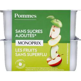 MONOPRIX Compote de pommes sans sucres ajoutés 8x100g