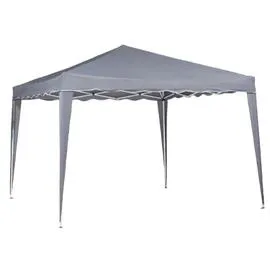 Tonnelle de Jardin Pliante 3x3m Gris Imperméable avec Housse de Rangement Izmir (l'unité)