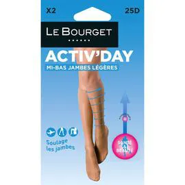 LE BOURGET Mi-Bas Activ'day Jambes Legeres Noir Taille Unique l'unité