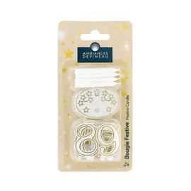 Bougie avec chiffres en plastique de 0 à 9 (x8)