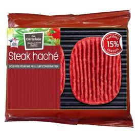 Steaks hachés pur boeuf 15% MG (2x125g)
