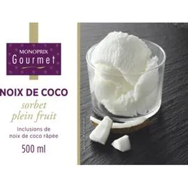 MONOPRIX GOURMET Sorbet Noix de coco râpée 325g