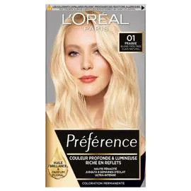 L'ORÉAL PARIS, PRÉFÉRENCE Coloration Cheveux Permanente 01 Prague Blond Très Très Clair Naturel l'unité