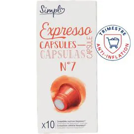 CARREFOUR SIMPL Café capsules Compatibles Nespresso expresso x10