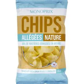 MONOPRIX Chips allégées nature 125g