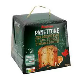 Panettone pur beurre raisins secs écorces oranges confites (750g)