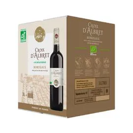 CROIX D'ALBRET Aop bordeaux vin rouge, bio 3l