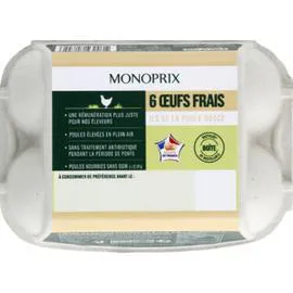 MONOPRIX Oeufs frais x6
