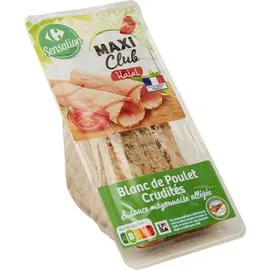 Sandwich halal poulet crudités (200g)