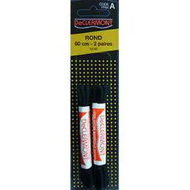 Lacets ronds noirs 60cm (x2)