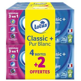 Mouchoirs Pur Blanc Classic+ (6x80)