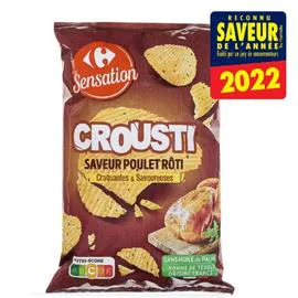 CARREFOUR SENSATION Chips saveur poulet rôti 125g