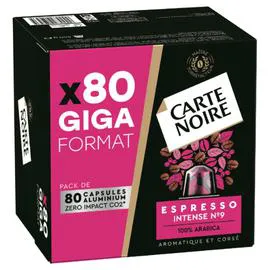 Café capsules Compatibles Nespresso Espresso Intense °9 (x80)