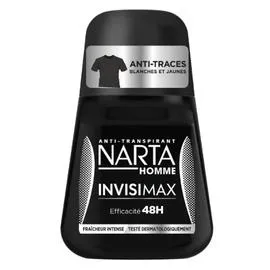 NARTA HOMME Déodorant Homme Invisimax 48H Anti-Traces Blanches et Jaunes 50ml