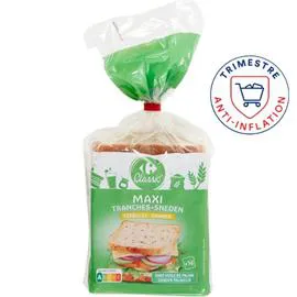 Pain de mie Céréales Grandes Tranches (550g)